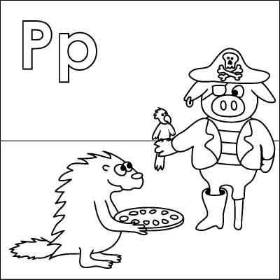 400x400 Letter P Coloring Page