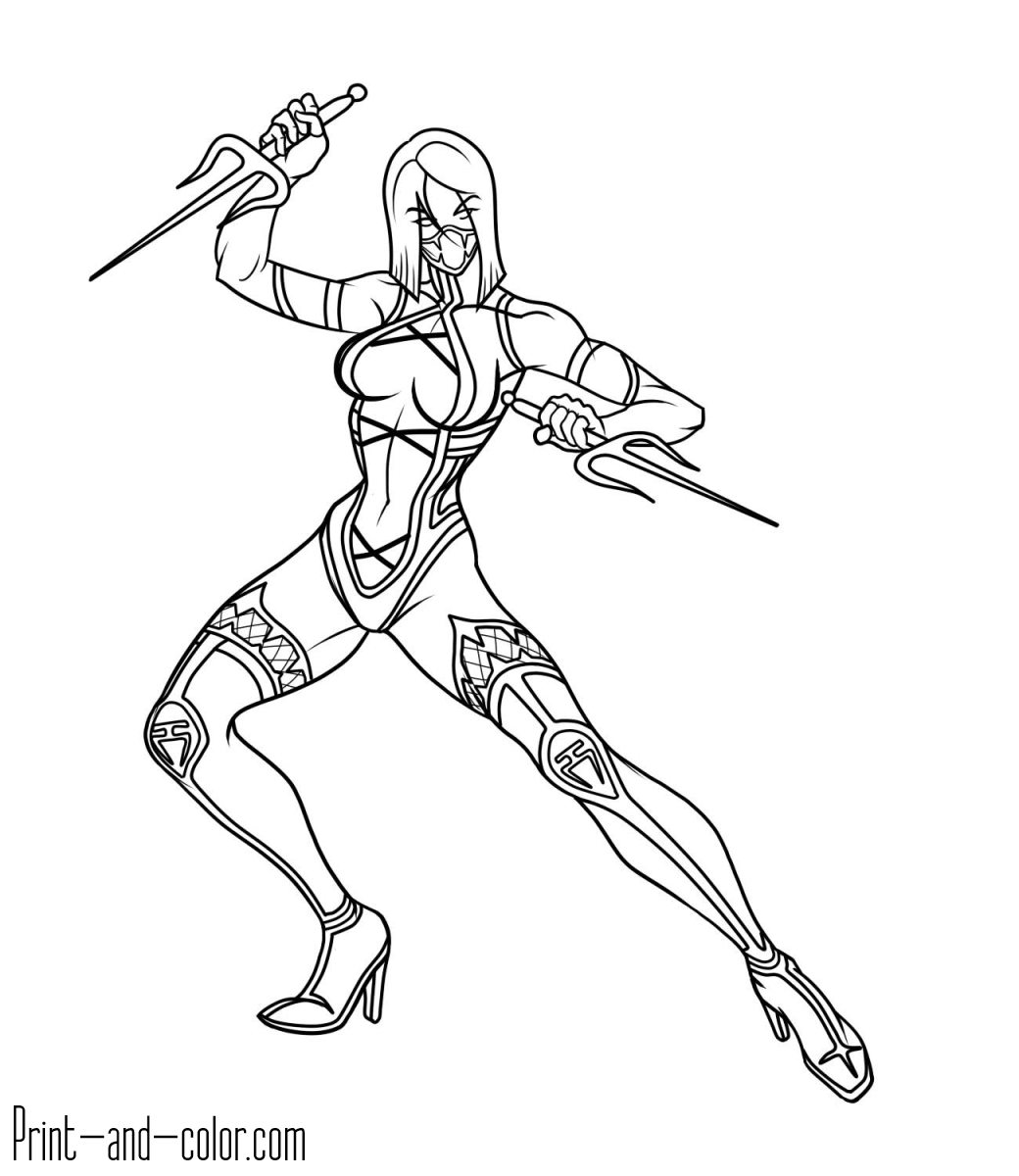 1040x1200 Mortal Kombat Coloring Pages Print
