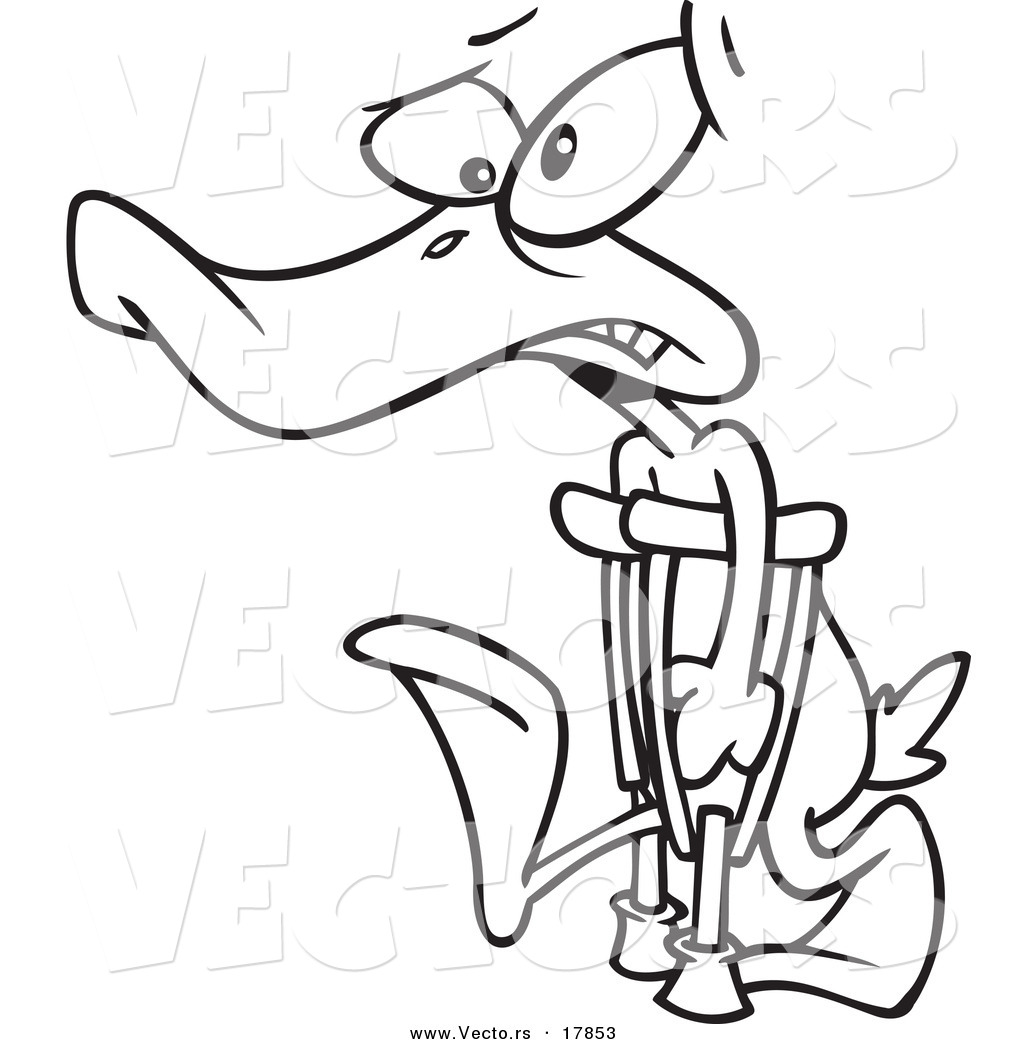 1024x1044 Vector Of A Cartoon Injured Duck Using Crutches For His Lame Leg