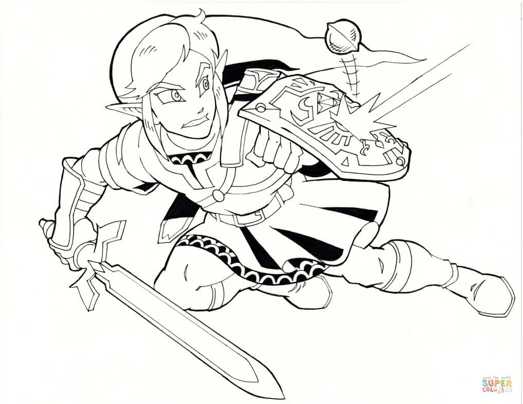 Legend Of Zelda Link Coloring Pages at GetDrawings | Free download