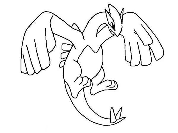 600x450 Lugia Legendary Pokemon Coloring Page
