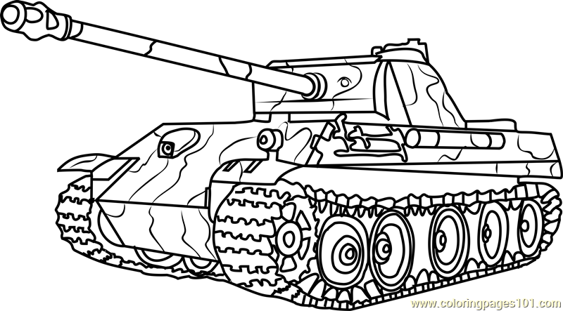 800x443 German Panther Army Tank Coloring Page