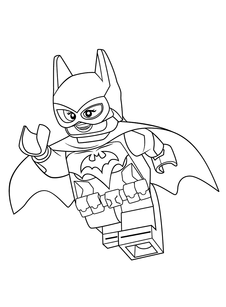 752x1024 Lego Superhero Batgirl Coloring Page