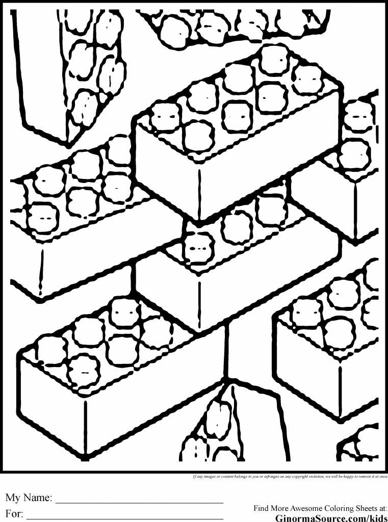 761x1024 Kids Brick Coloring Pattern Page Printable Wall Stain Fireplace
