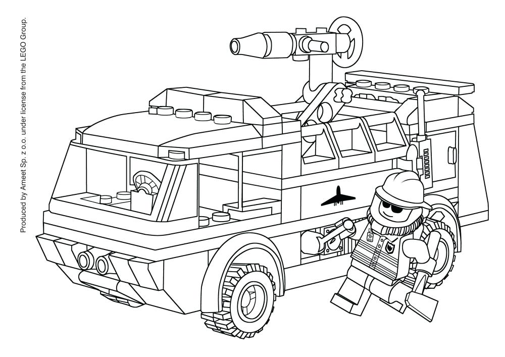1000x707 Lego City Coloring Pages Lego City Fire Coloring Pages