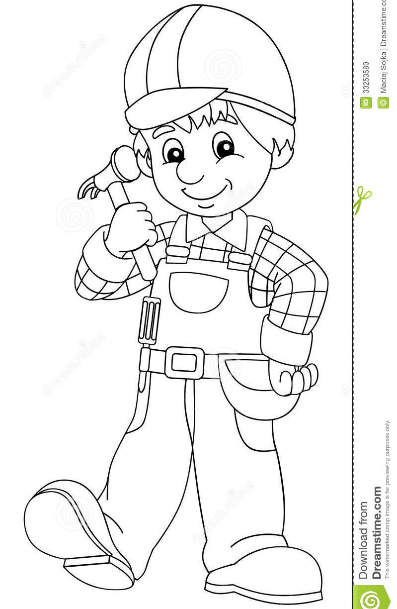 799x1224 Construction Worker Coloring Pages To Download Free Printable Kids