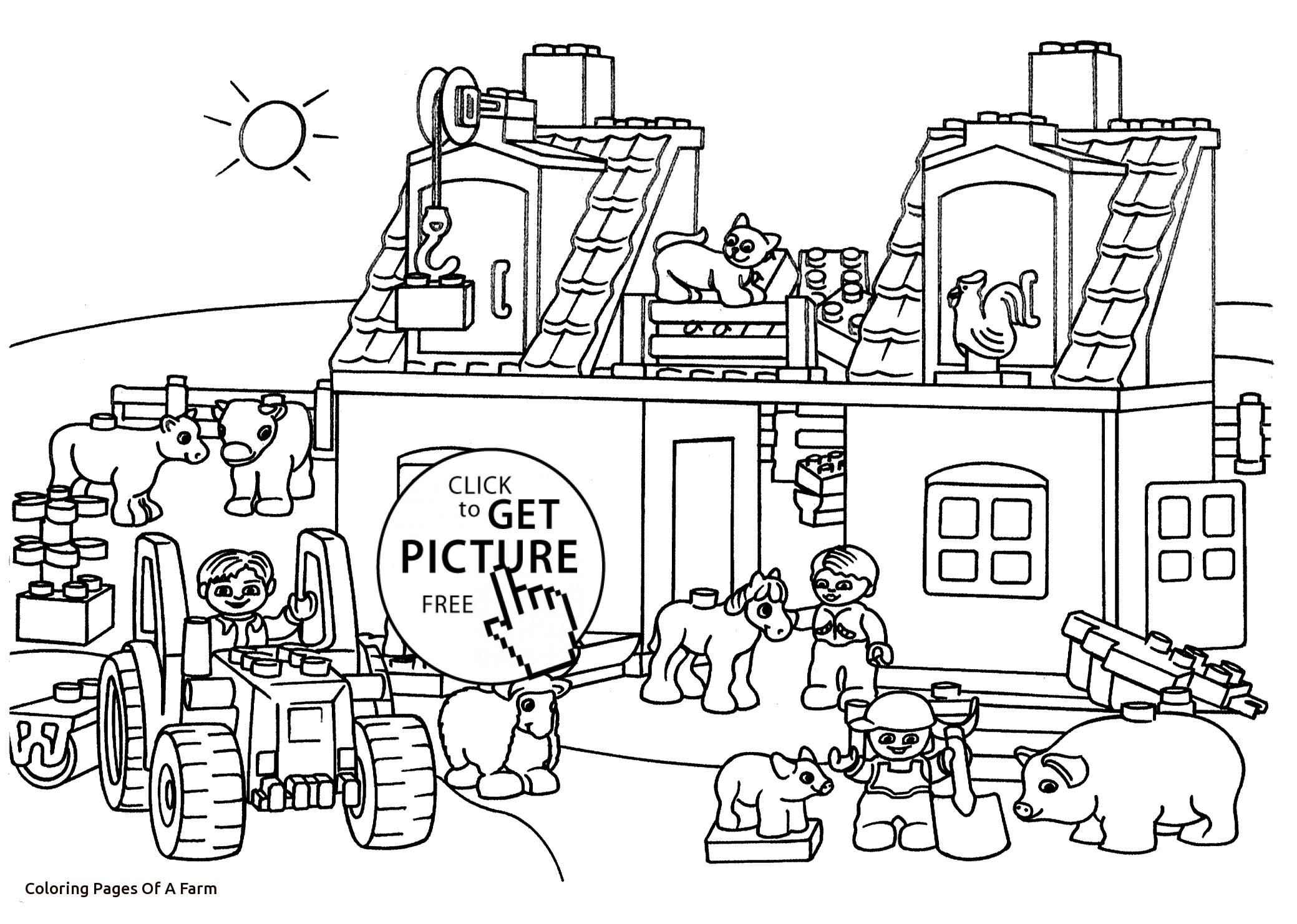 2079x1483 Inspiration Coloring Book Farm Page For Kids Printable Free Lego