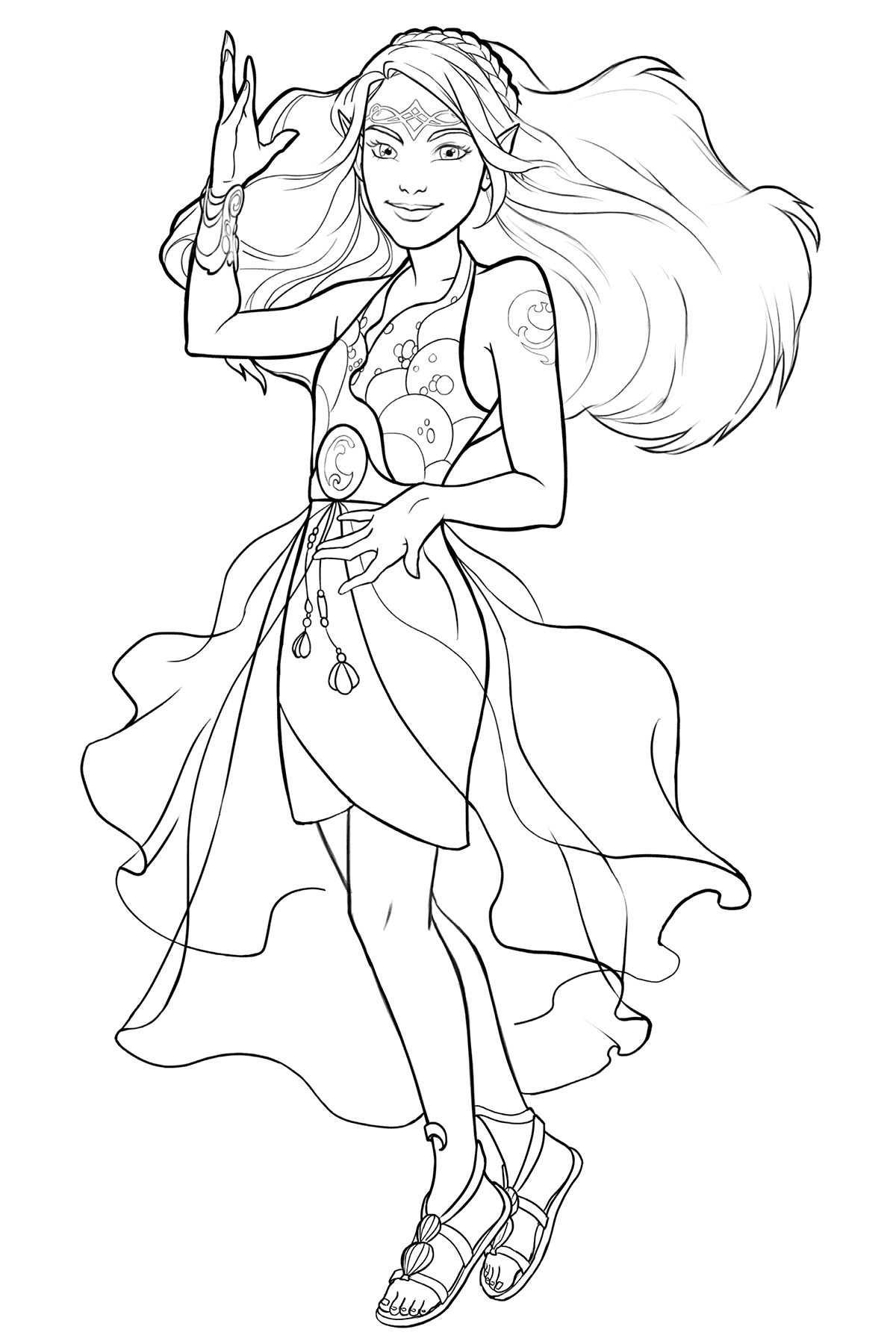 1200x1800 Naida Water Elf Lego Elves Colouring Pages