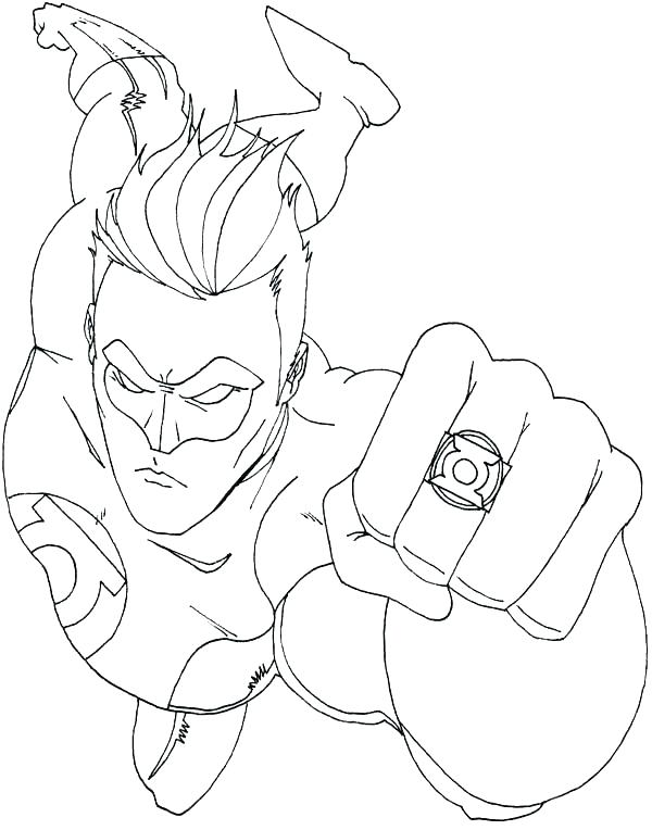600x764 Green Lantern Coloring Pages Green Lantern Coloring Page Green