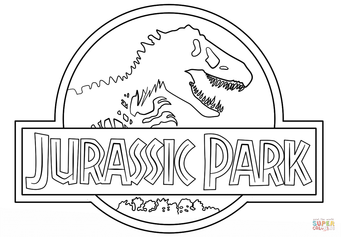 1186x824 Jurassic Park Logo Coloring Page On Pages