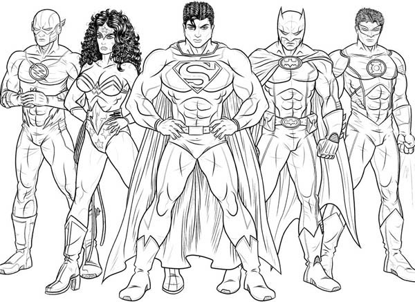 600x437 Impressive Design Justice League Coloring Pages Origins