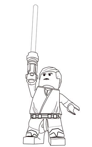 302x480 Lego Star Wars Luke Skywalker Coloring Page From Lego Star Wars