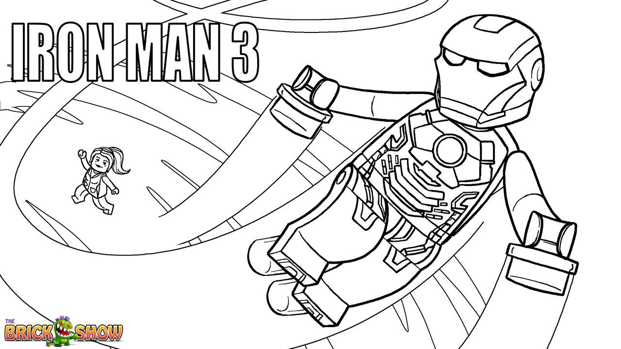 1280x720 Lego Marvel Super Heroes Coloring Page Iron Man Throughout Lego