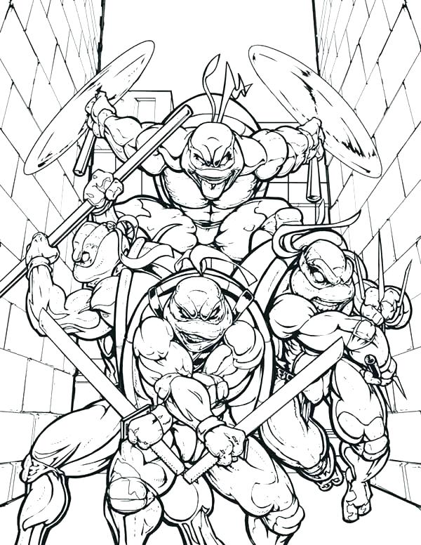 600x776 Ninja Turtle Coloring Pages Full Size Coloring Page For Kids