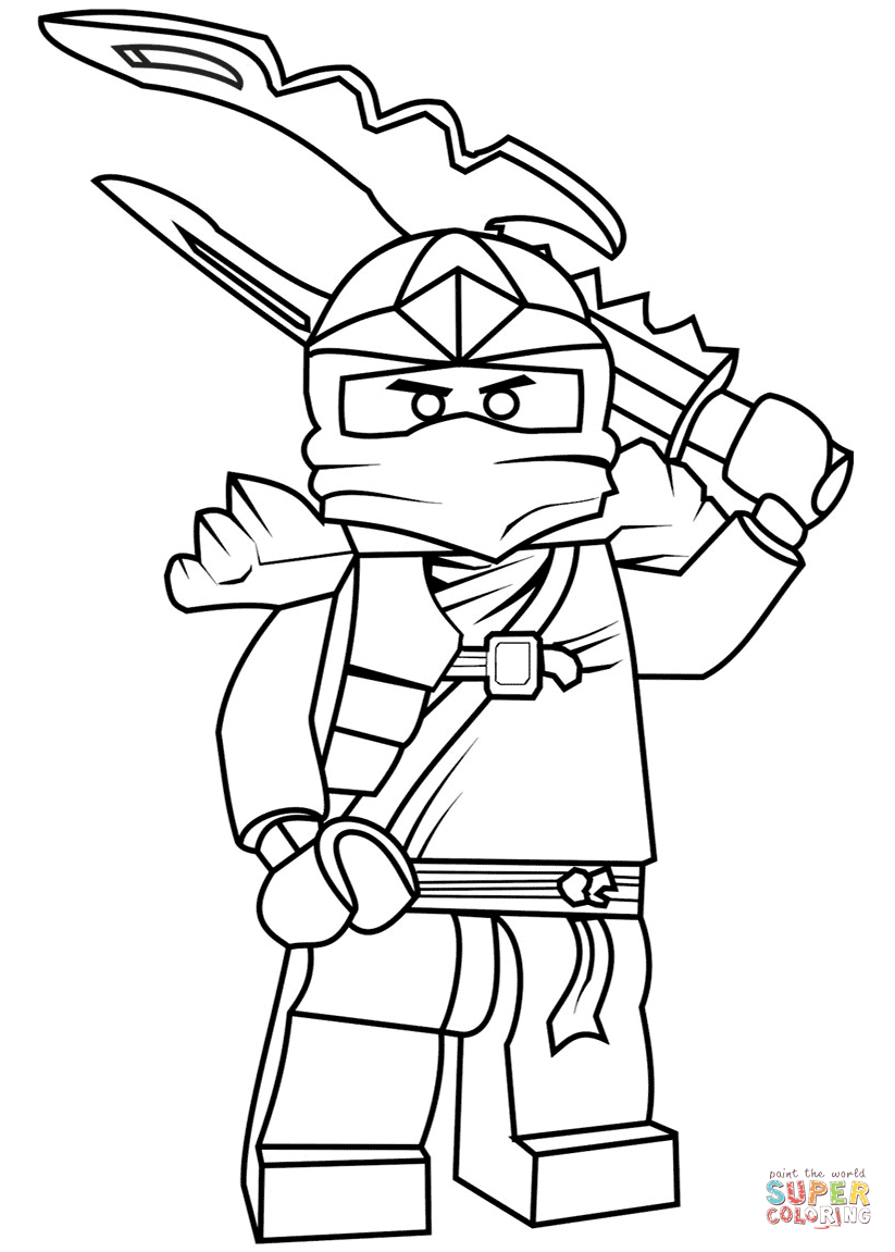 823x1151 Terrific Ninjago Kai Zx Coloring Pages Lego Jay Zx Page Free