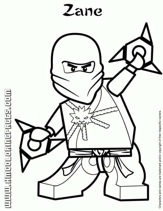 564x730 Zane The White Ninja From Lego Ninjago Coloring Page Fun