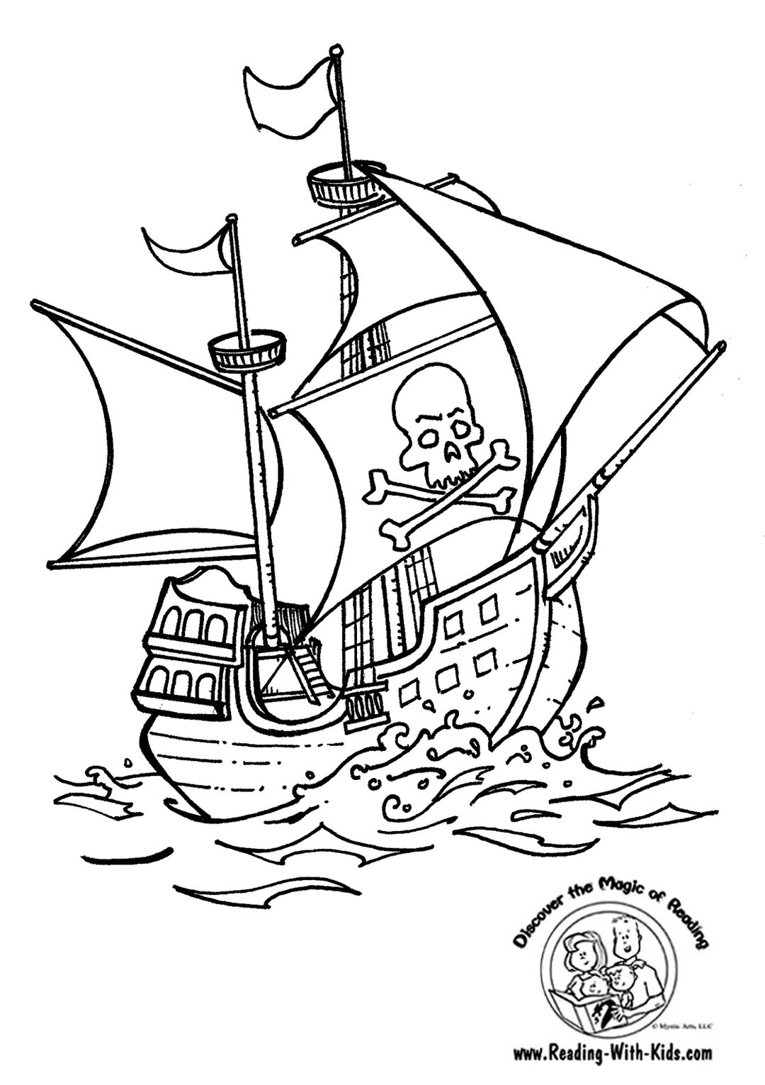1080x1530 Pirate Ship Coloring Pages