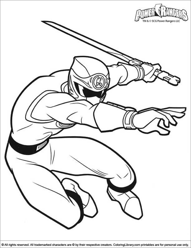 612x792 Power Rangers Coloring Picture