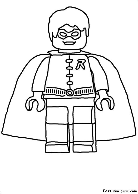 580x812 Printable Lego Batman Robin Coloring In Sheet Colouring Pages
