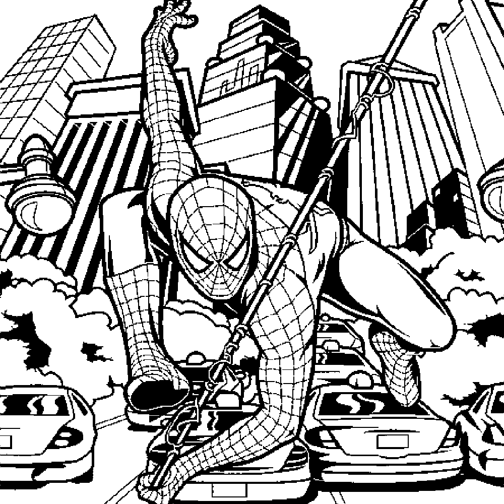 1000x1000 Limited Spiderman Colouring Pictures Print Dow
