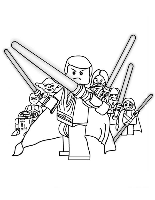 600x776 The Star Wars Characters Lego Coloring Page