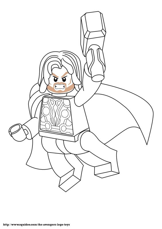 564x797 Lego Thor Free Coloring Page Avengers, Disney, Kids, Movies