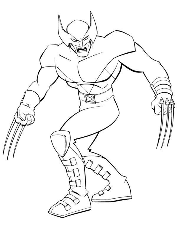 600x776 Superhero X Men Wolverine Coloring Page Wolverine Soccer Team