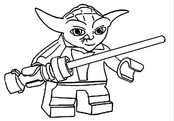 600x419 Lego Star Wars Yoda Coloring Pages