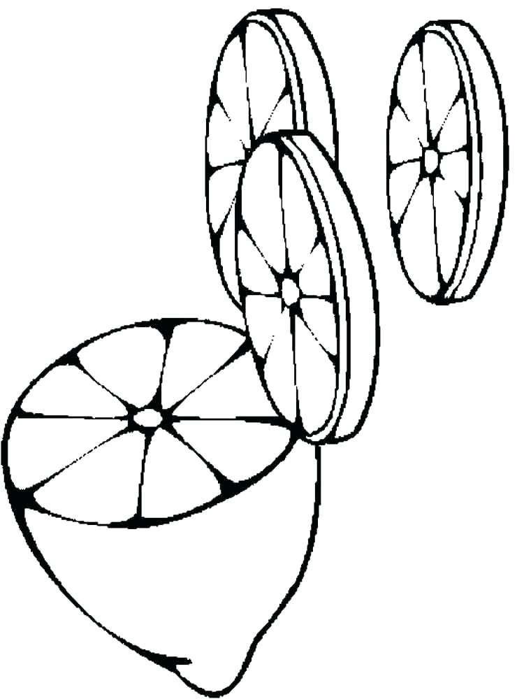 750x1000 Lemon Coloring Page Fruits And Vegetables Slice Fresh Coloring