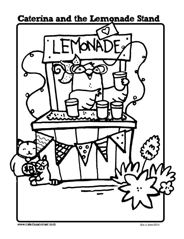 600x776 Free Coloring Page From Picture Book, Caterina And The Lemonade