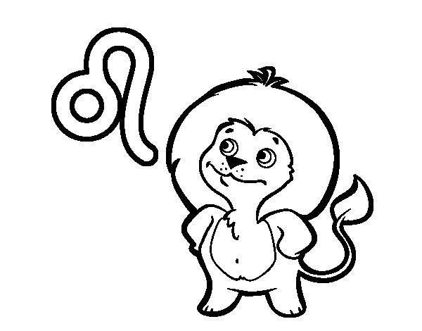 600x470 Leo Horoscope Coloring Page