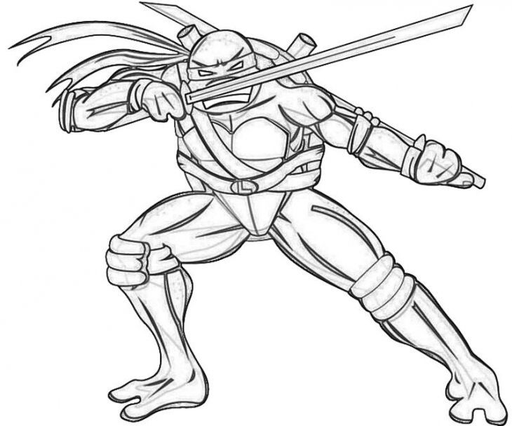 730x608 The Coolest Turtle Leonardo Tmnt Coloring Page For Kids