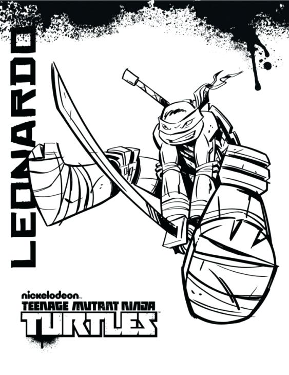 563x730 Tmnt Coloring Pages Leonardo Online Teenage Mutant Ninja Turtles