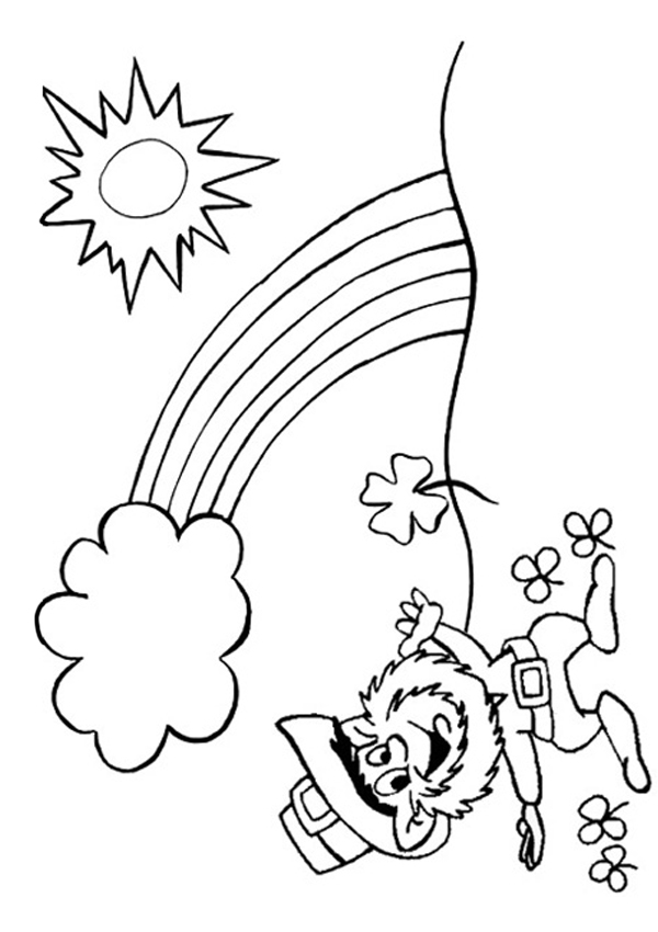 600x850 Leprechaun And Rainbow Coloring Pages