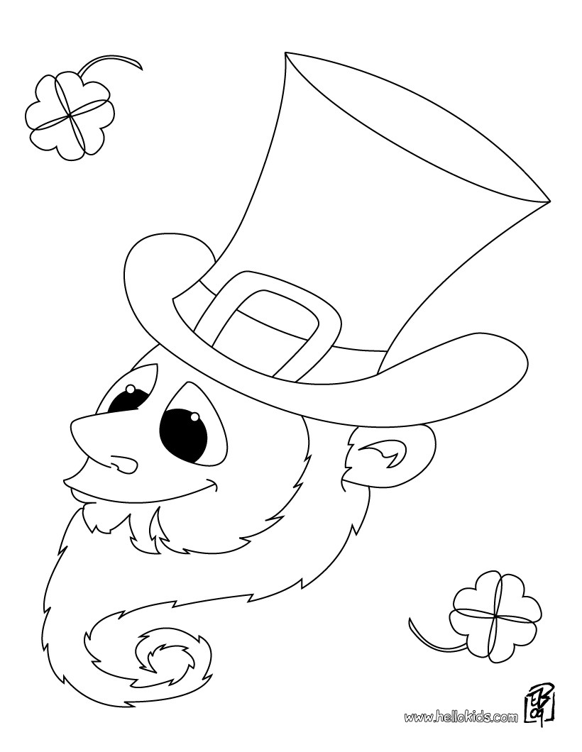 820x1060 Leprechaun Hat And Rainbow Coloring Pages