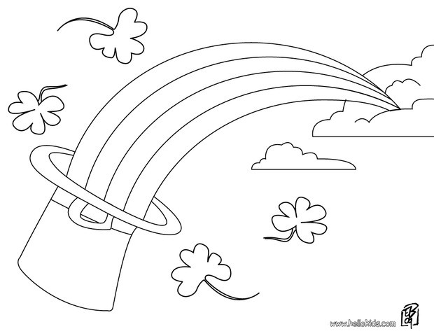 620x480 Leprechaun And Rainbow Coloring Pages