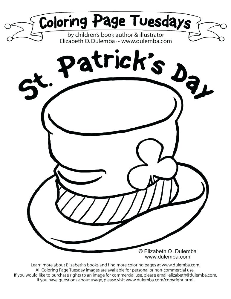 773x1000 Saint Day Coloring Pages Leprechaun Hat Coloring Page Printable