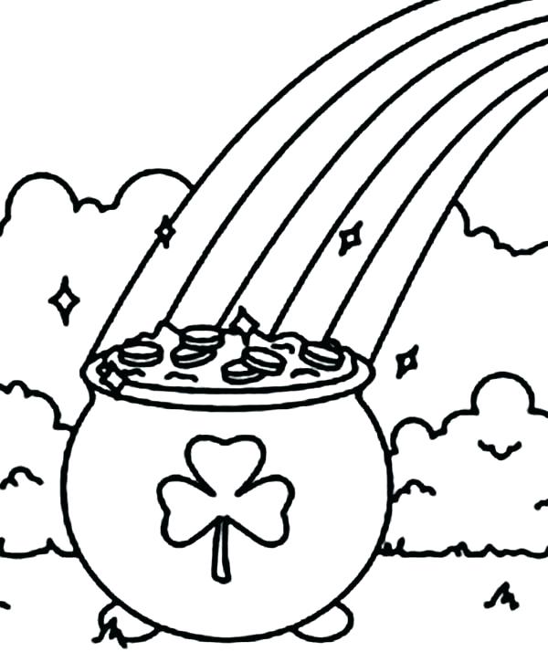 600x714 Pot Of Gold Coloring Pages A Sparkling Pot Of Gold For St Day