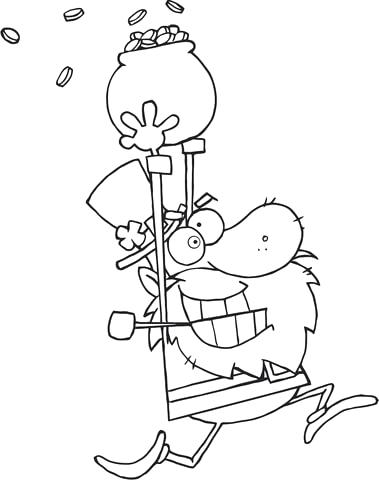 379x480 Pot Of Gold Coloring Pages Lucky Leprechaun Run With A Pot Of Gold