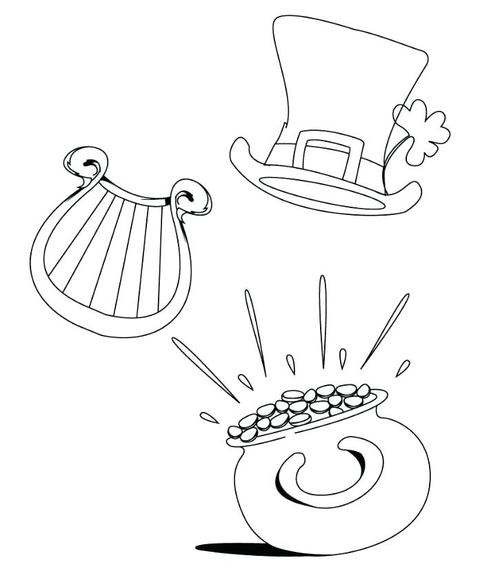 696x826 Leprechaun Rainbow Pot Of Gold Coloring Page