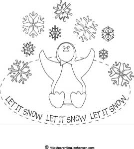 269x300 Winter Coloring Pages, Let It Snow Penguin In Snowy Winter Weather