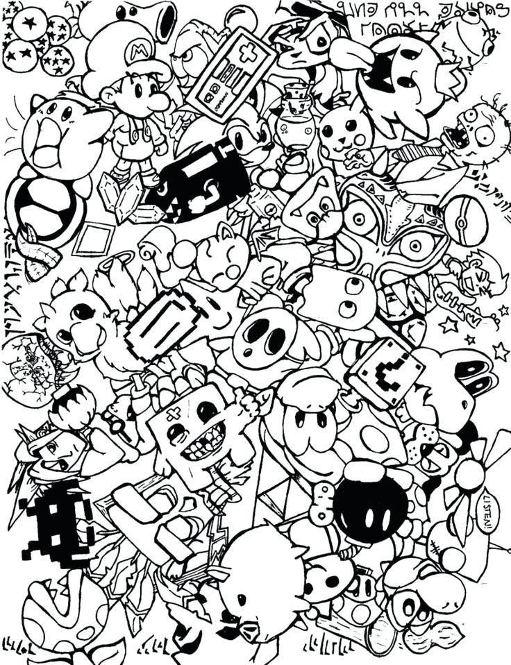 736x958 Doodling Coloring Pages Everychatco Doodling Coloring Pages