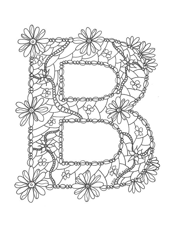 612x792 Elegant Letter B Coloring Pages Coloring Ws
