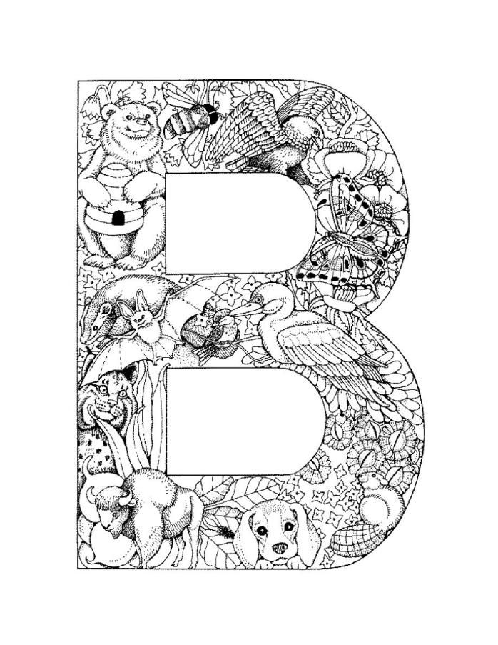 698x903 Letter B Coloring Pages For Adults Letterbpictureprintable