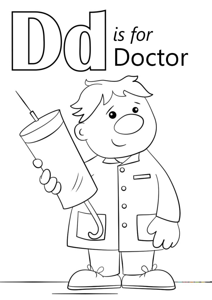 724x1024 Letter D Is For Doctor Coloring Page Download