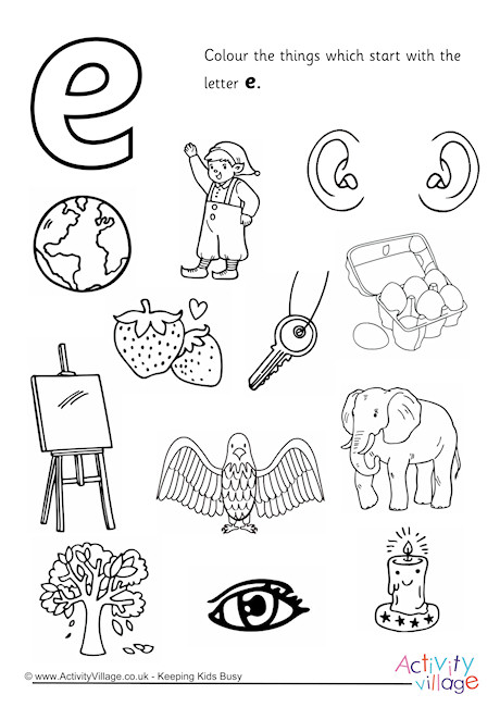460x650 Start With The Letter E Colouring Page