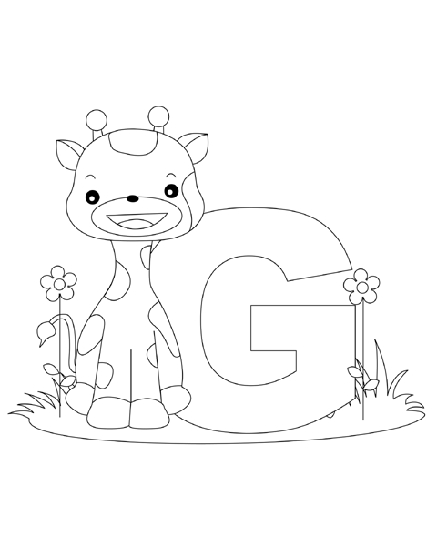 480x600 Letter G Coloring Page Abc Coloring Pages Giraffe