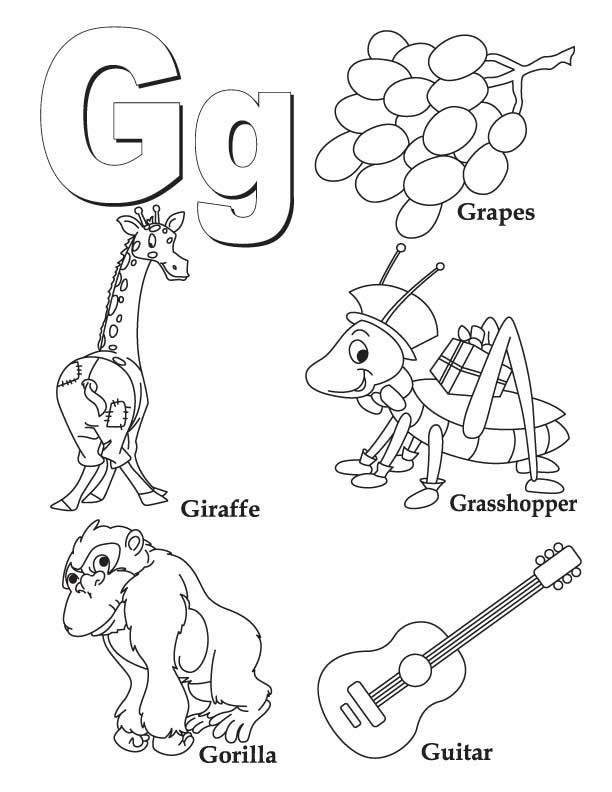 612x792 My A To Z Coloring Book Letter G Coloring Page Kids Crafts