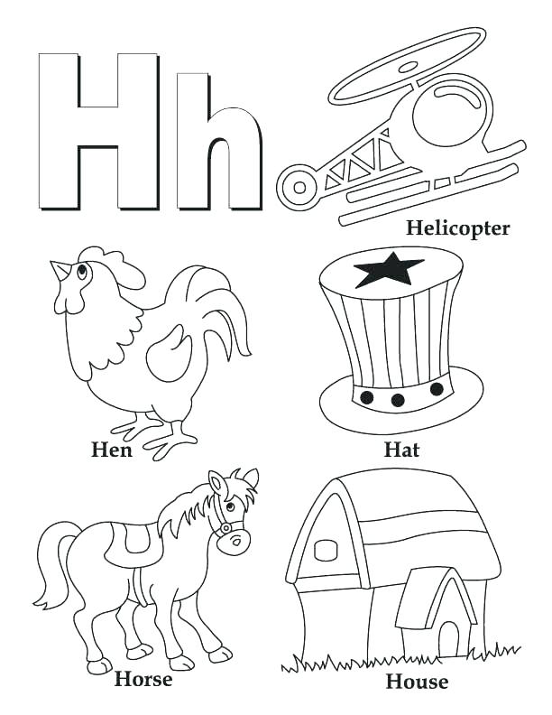 612x792 Coloring Pages For Letter H