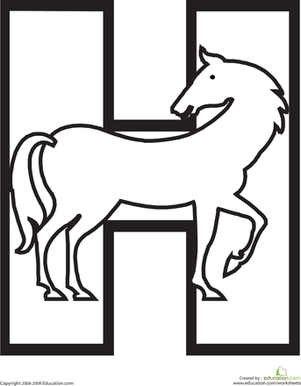 301x386 Letter H Coloring Page